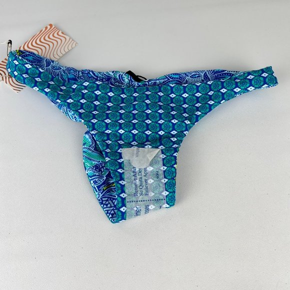 Kikirio Womens Blue Floral Cheeky Bikini Swim Bottom Reversible size Small - Picture 6 of 12